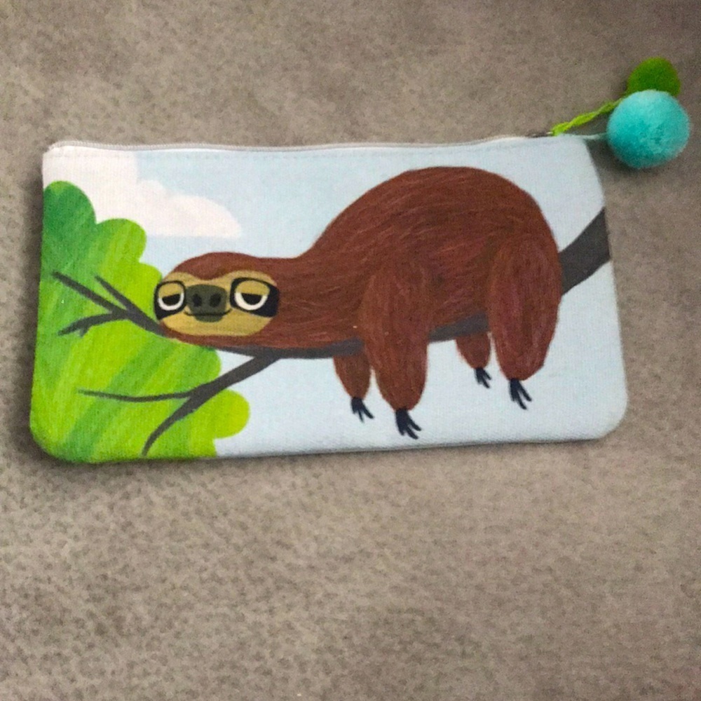 NWOT sloth mini pouch